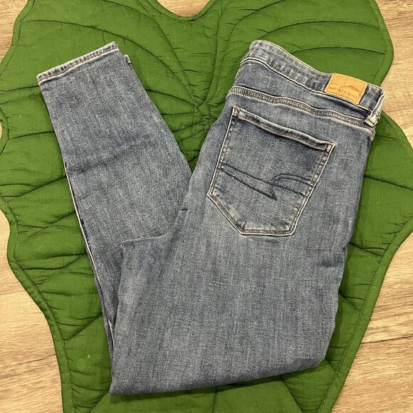 American Eagle Jeans Womens Petite 16 Short Super Hi Rise Jegging Next Level - Picture 1 of 13